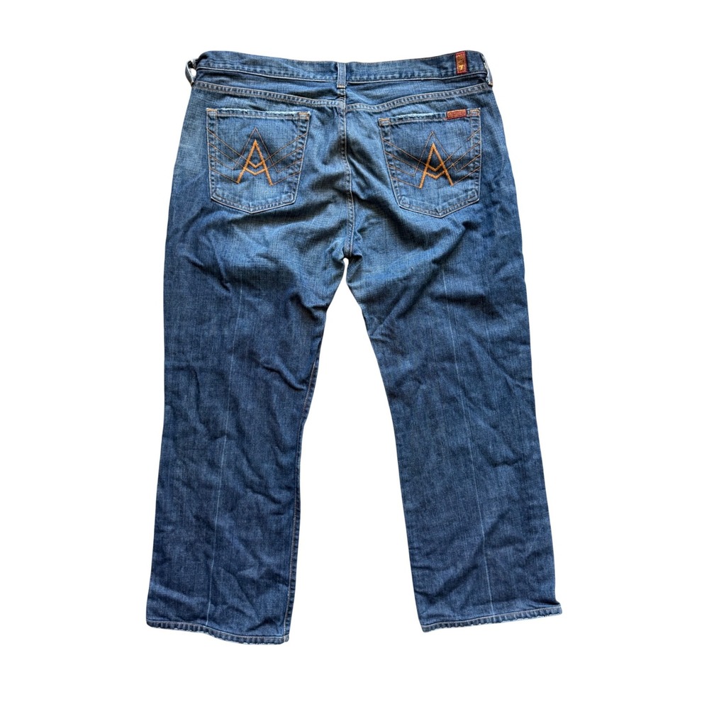 7 For All Mankind A Pocket Jeans Mens 38 Blue Medium Wash Straight Leg T530061U - Picture 3 of 9